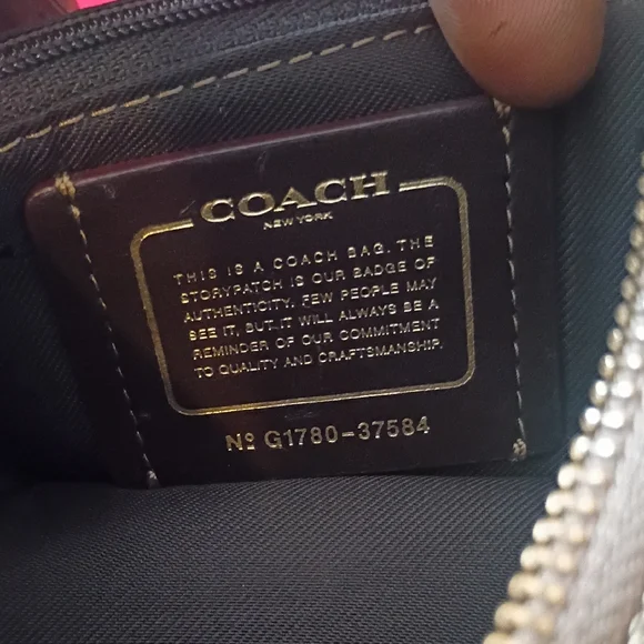Coach Signature Tan and Brown Shoulder Bag - Picture 6 of 9